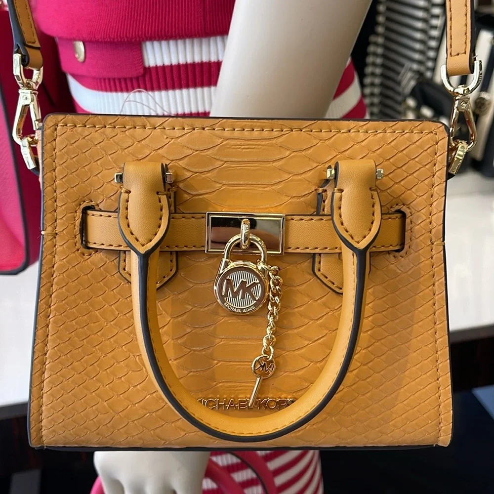 Michael Kors Hamilton XS Satchel Handbag Xbody Crossbody Leather Cider 
NWT - Picture 10 of 16